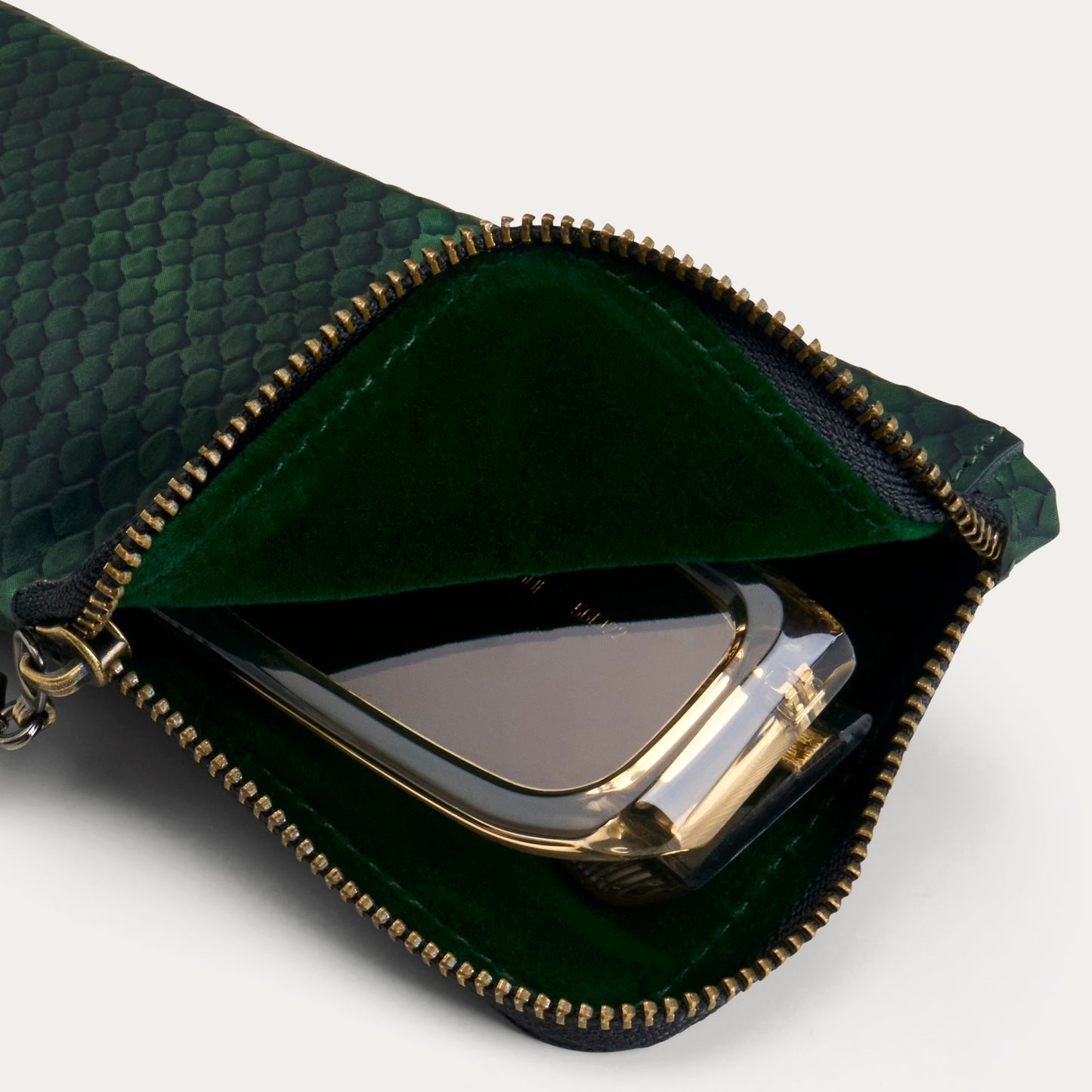MATTE GREEN PYTHON SOFT SLEEVE CASE
