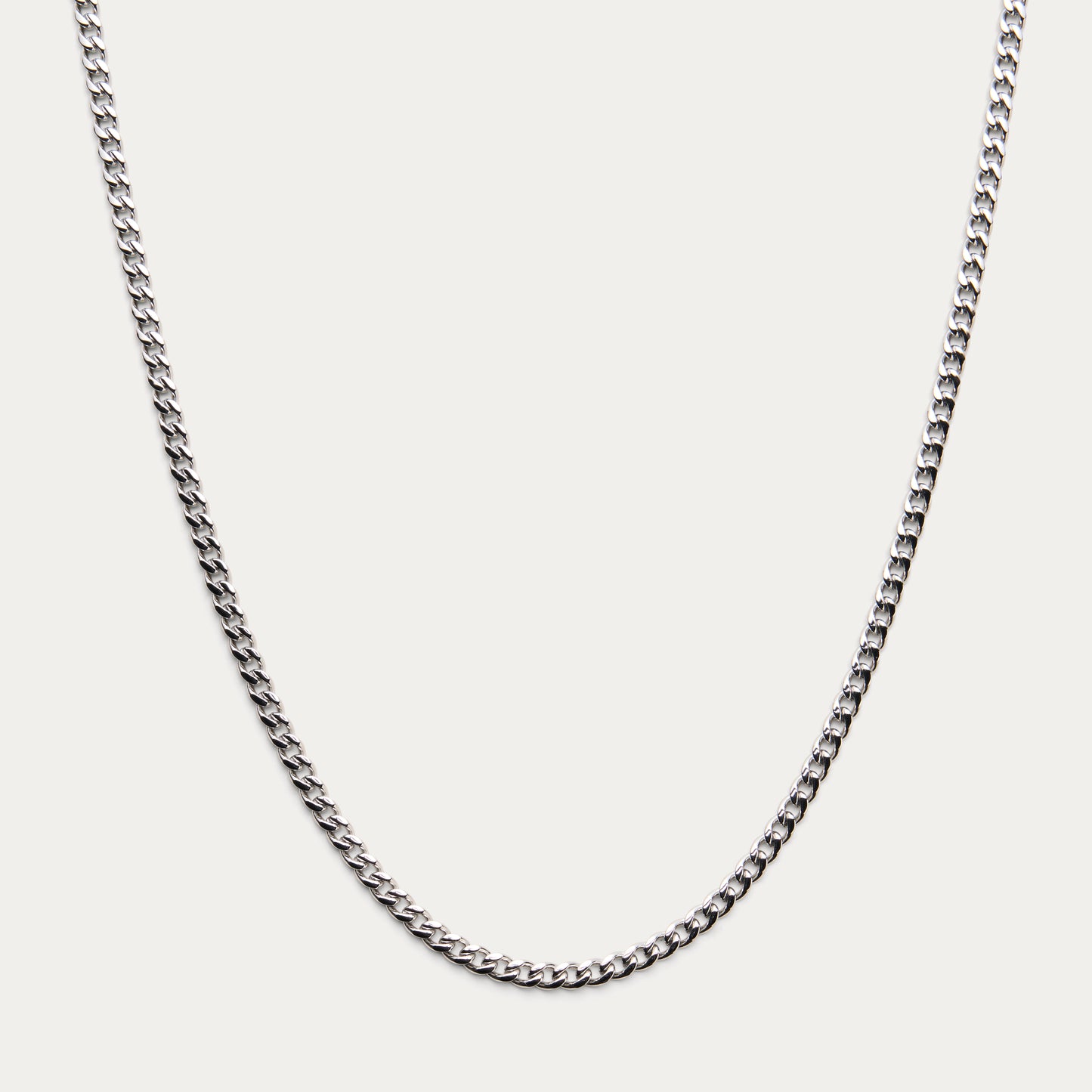 SILVER CUBAN LINK CHAIN 4mm