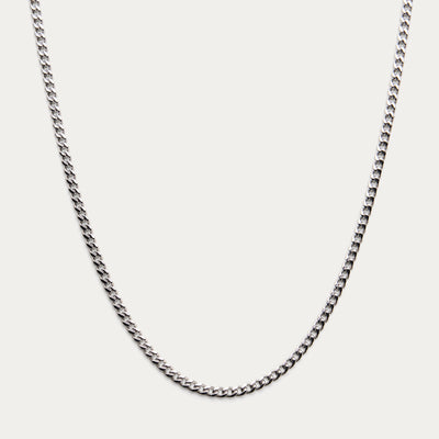 SILVER CUBAN LINK CHAIN 4mm