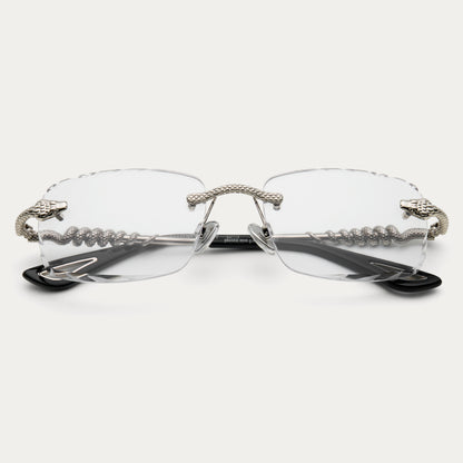 CLEAR SILVER SERPENT GEM CUT