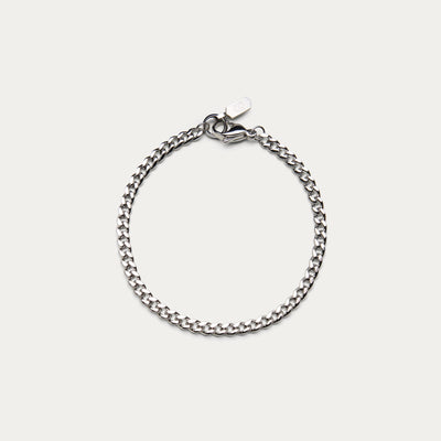 SILVER CUBAN LINK BRACELET 4mm