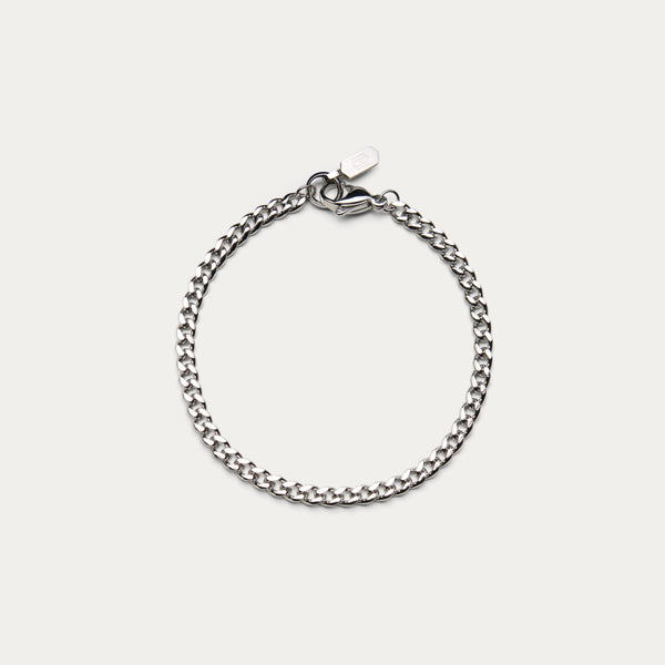 SILVER CUBAN LINK BRACELET 4mm