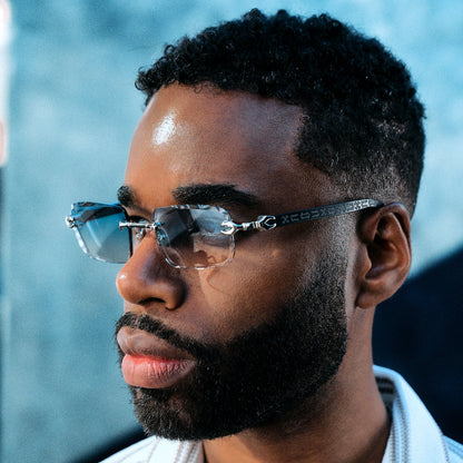 BLUE TINT SILVER HYDRA GEM CUT