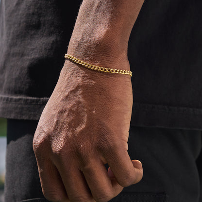 GOLD CUBAN LINK BRACELET 4mm