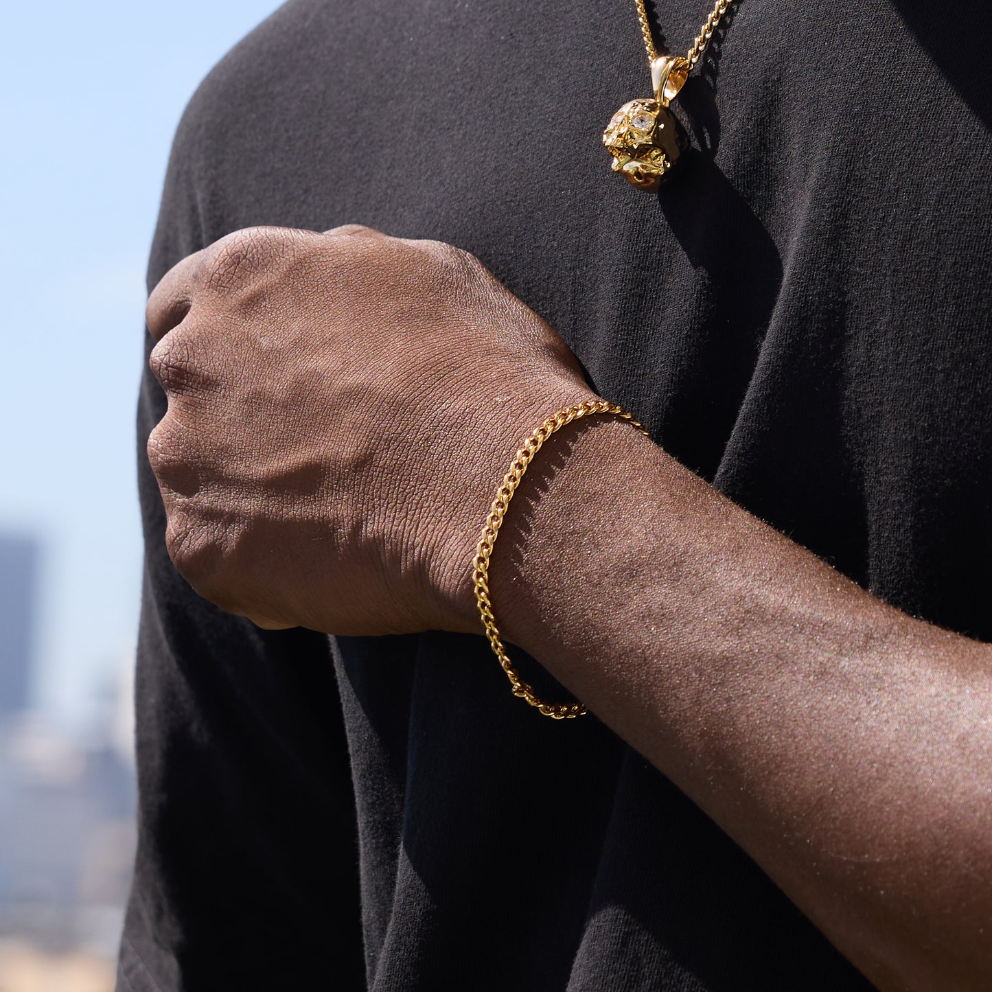 GOLD CUBAN LINK BRACELET 4mm
