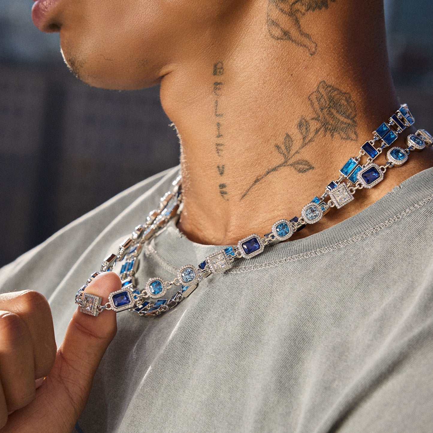 SILVER MELANGE NECKLACE